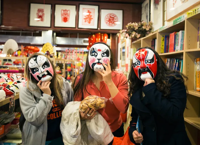 students in chinese masks