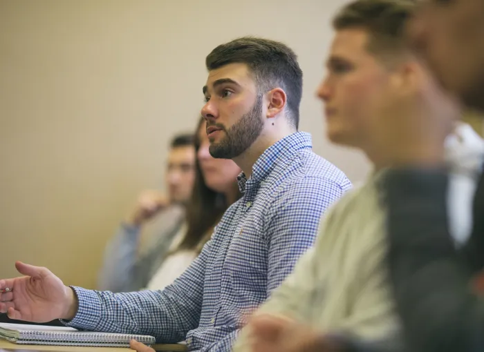 student speaks in class