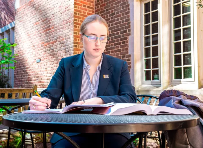 Studying at table