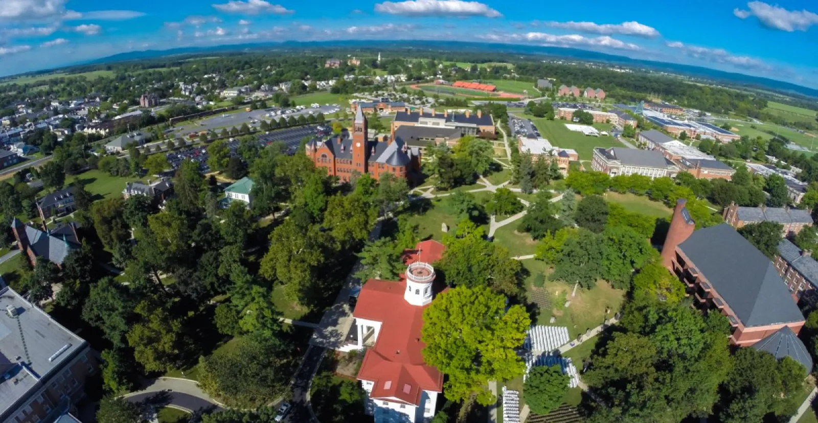 aerial view of Gettysburg College