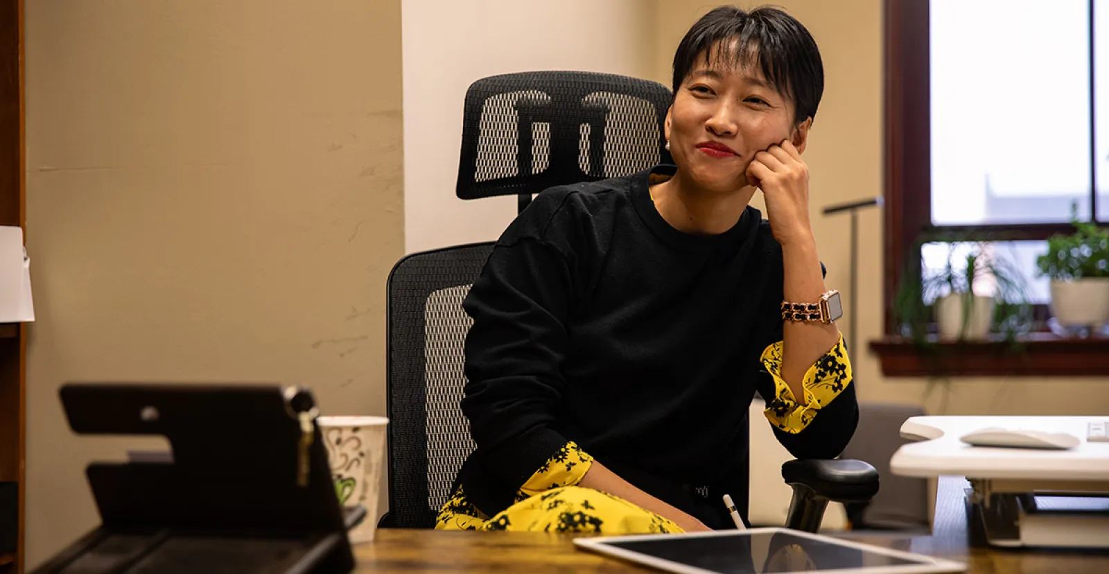 Political Science Prof. Ae sil Woo in her office 