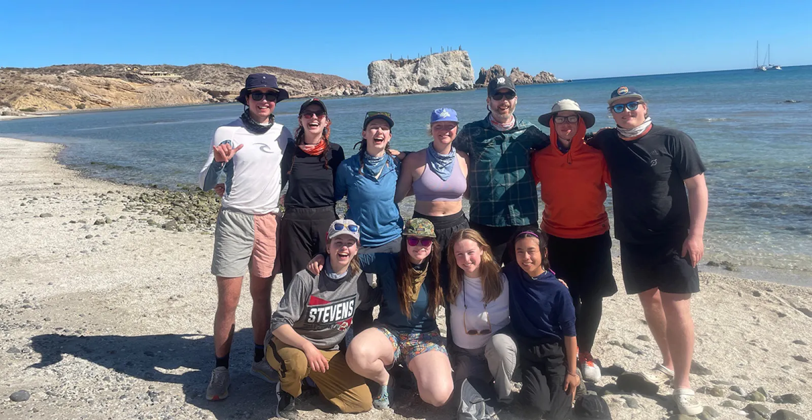 Chris Mergner with other Gettysburg students on a Sea Kayaking Leadership Expedition