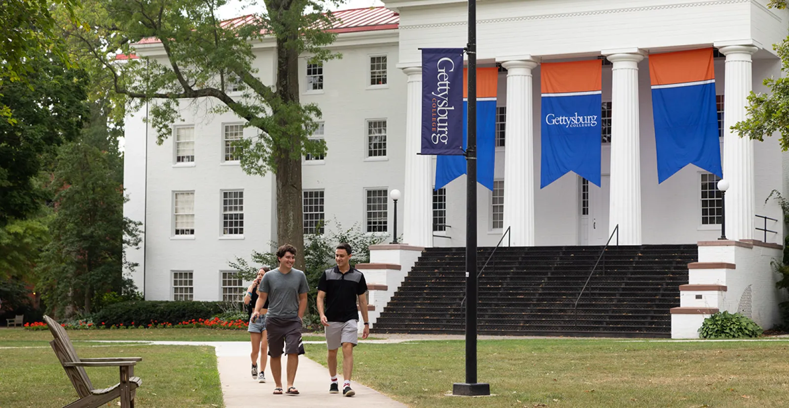 students walk in campus