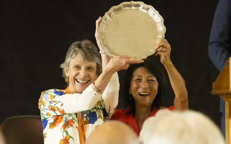Class of 1973 reunion co-chairs Jean LeGros ’73 and Lori Kono Clapp ’73 