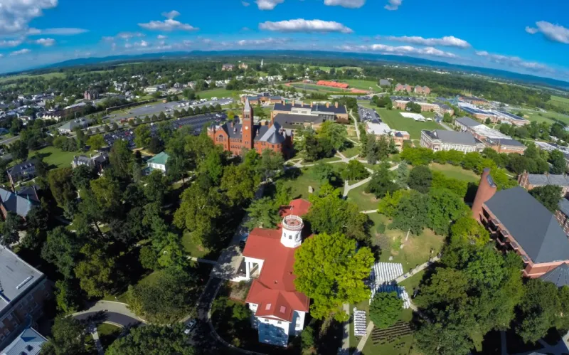 aerial view of Gettysburg College