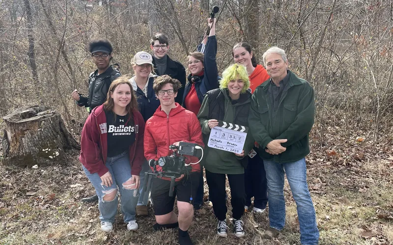 Bo Brinkman teaches Gettysburg students on video production
